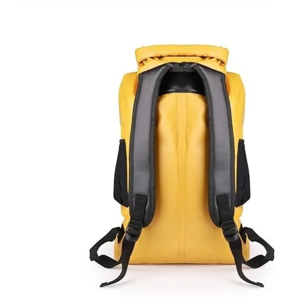 Monja Waterproof Dry Bags with Phone case, 22L Hiking Camping Backpacks (Yellow)